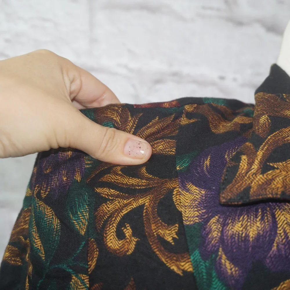 Vintage 90s Floral Shirt Midi Dress 4 - Picture 7 of 10